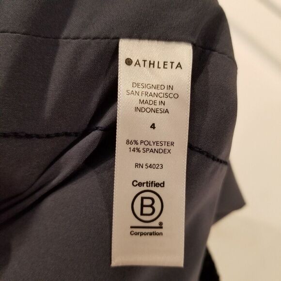Athleta Women Avenue Printed Wide Leg Crop Pants Sz 4 Allure Navy - Picture 7 of 7